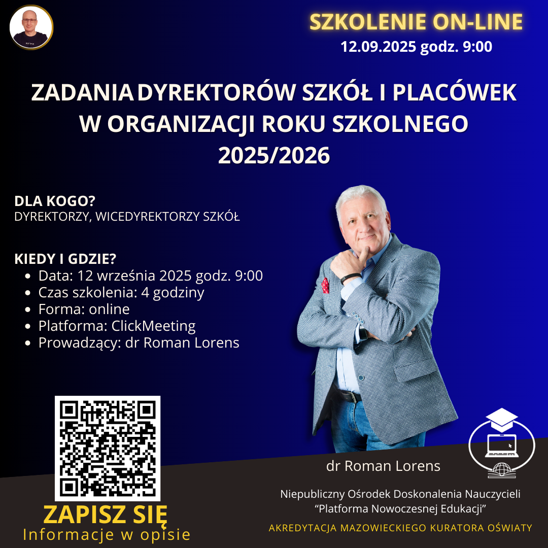 Zadania dyrektorów szkół i placówek w organizacji roku szkolnego 2025/2026.