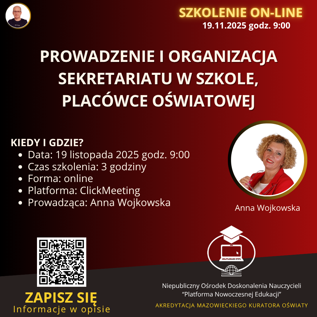 Prowadzenie i organizacja sekretariatu w szkole, placówce oświatowej.