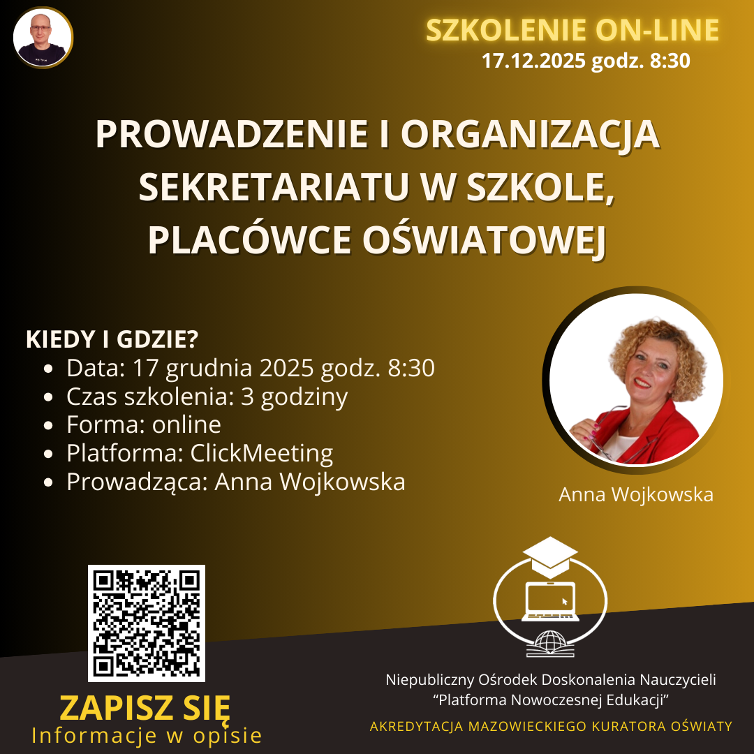 Prowadzenie i organizacja sekretariatu w szkole, placówce oświatowej.