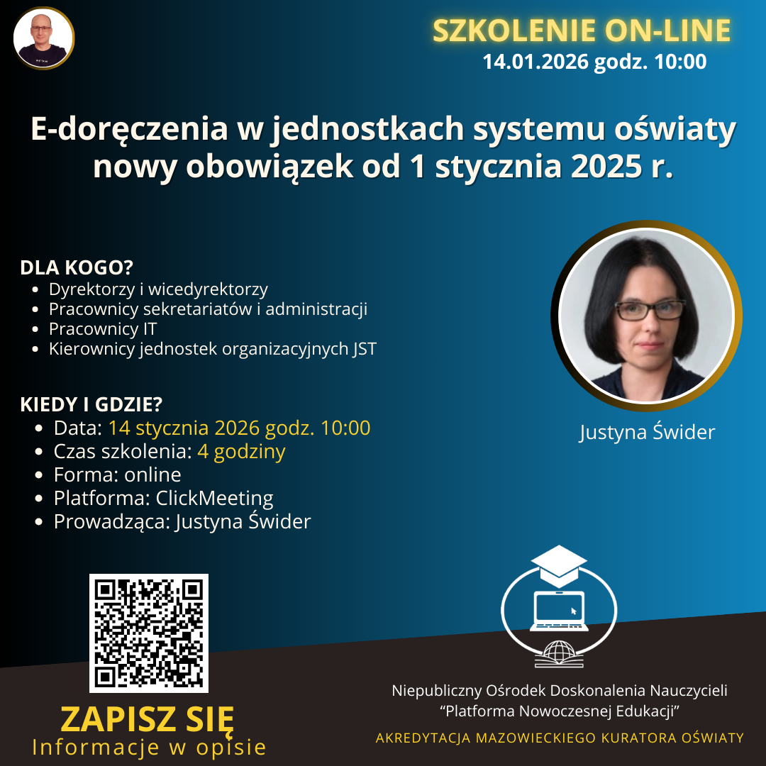 e-Doręczenia w jednostkach systemu oświaty: koniec okresu przejściowego – obowiązki i praktyka od 1 stycznia 2026 r.
